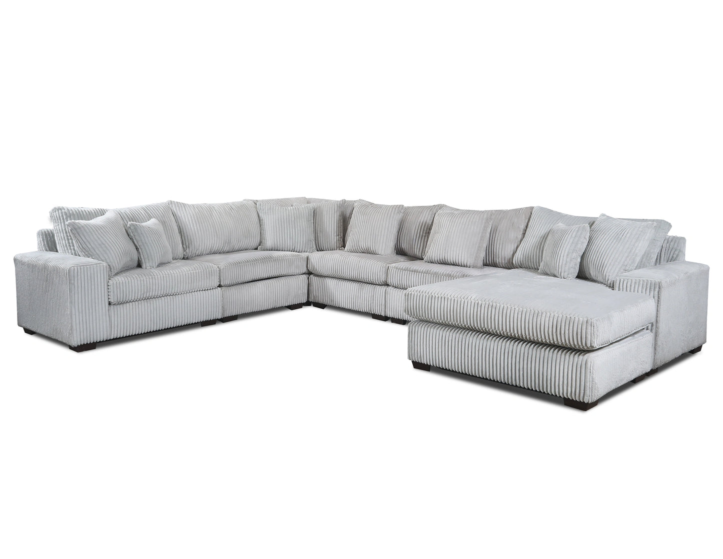 LIBBY LIGHT GRAY 6PC SECTIONAL (RAF CHAISE)
