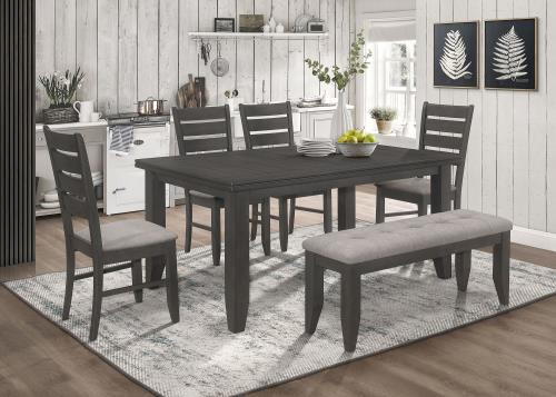 Dalila 6-piece Rectangular Dining Table Set Gray