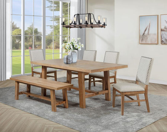 Middleton 6-piece Extension Leaf Dining Set Natural Brown