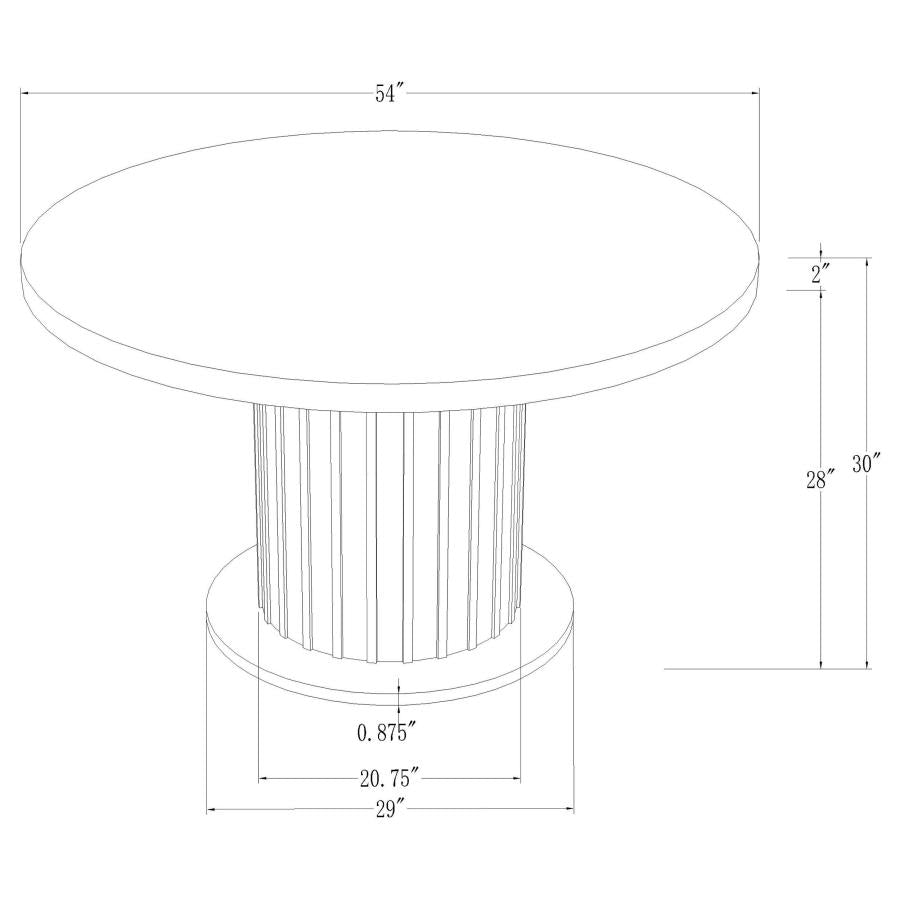 Sherry 5-piece Round Marble Top Dining Table Set Sand