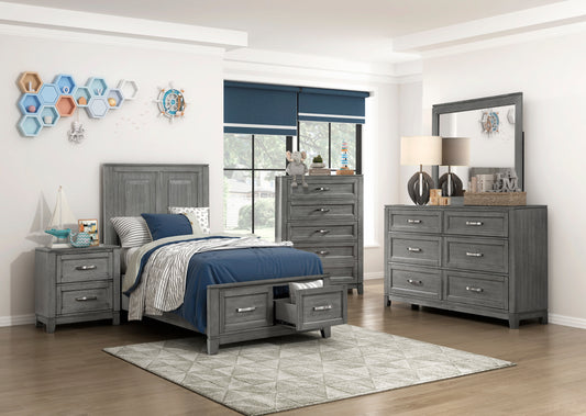GARRETSON COLLECTION TWIN 4 PC BEDROOM SET PLATFORM/STORAGE (B,D,M,N)