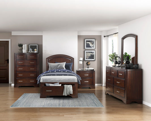 HUDSON COLLECTION TWIN 4PC PLATFORM/STORAGE BEDROOM SET (B,D,M,N)