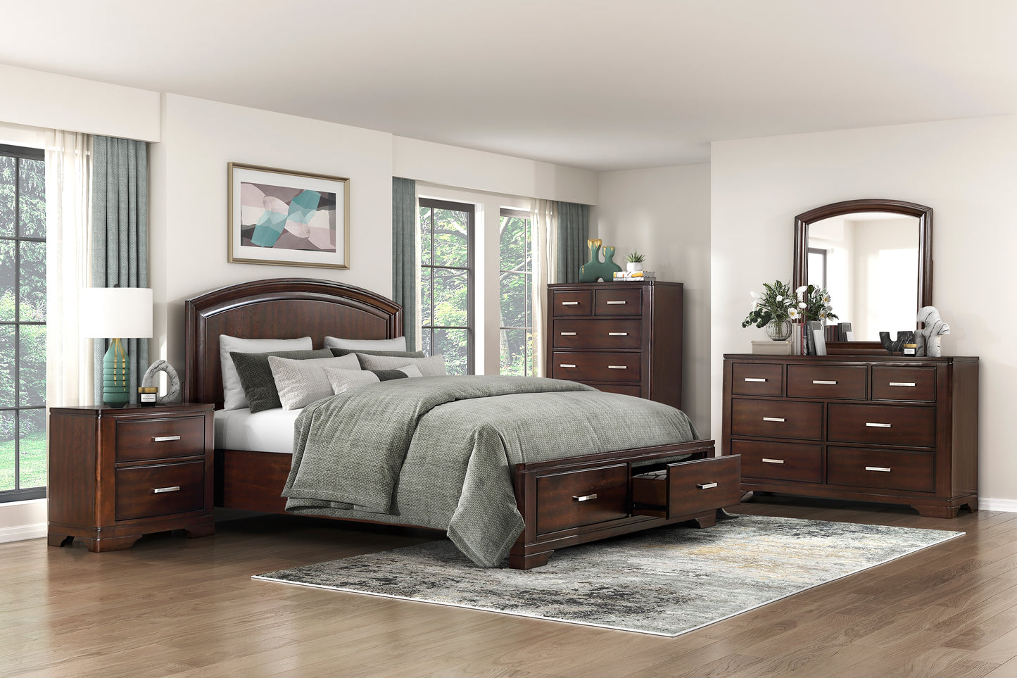 HUDSON COLLECTION FULL 4PC PLATFORM/STORAGE BEDROOM SET (B,D,M,N)