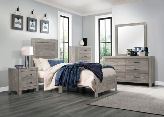 CORBIN COLLECTION TWIN 4PC BEDROOM SET GRAY (B,D,M,N)