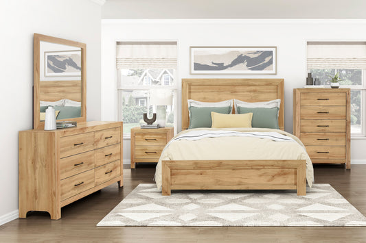 CORBIN COLLECTION FULL 4PC BEDROOM SET NATURAL (B,D,M,N)