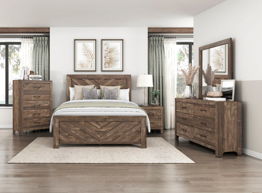 CORBIN COLLECTION KING 4PC BEDROOM SET BROWN (B,D,M,N)