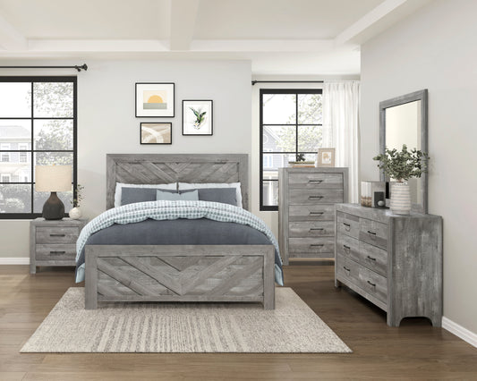 CORBIN COLLECTION KING 4PC BEDROOM SET GRAY (B,D,M,N)