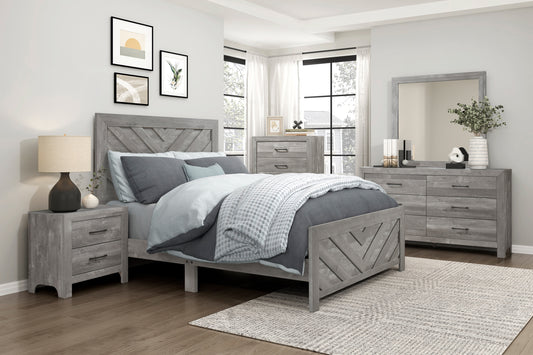 CORBIN COLLECTION FULL 4PC BEDROOM SET GRAY (B,D,M,N)