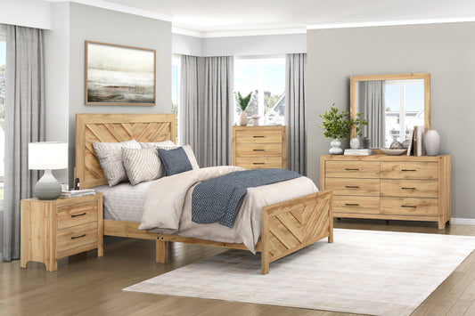CORBIN COLLECTION FULL 4PC BEDROOM SET NATURAL (B,D,M,N)