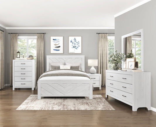 CORBIN COLLECTION FULL 4PC BEDROOM SET WHITE (B,D,M,N)