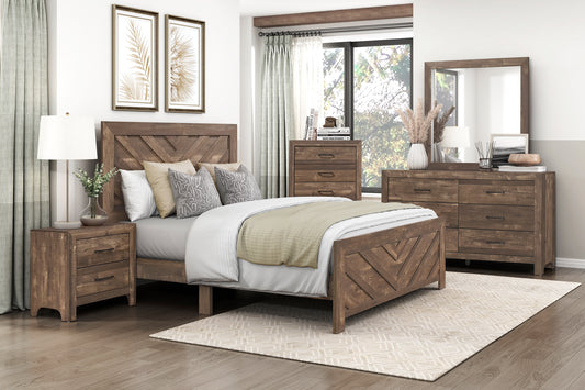 CORBIN COLLECTION FULL 4PC BEDROOM SET BROWN (B,D,M,N)