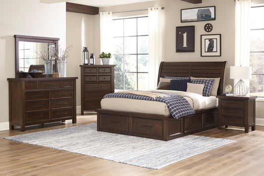 LOGANDALE COLLECTION KING 4PC PLATFORM/STORAGE BEDROOM SET (B,D,M,N)