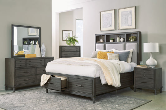 WITTENBERRY COLLECTION KING 4PC PLATFORM/STORAGE BEDROOM SET (B,D,M,N)