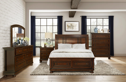 BEGONIA COLLECTION KING 4PC PLATFORM/STORAGE BEDROOM SET (B,D,M,N)