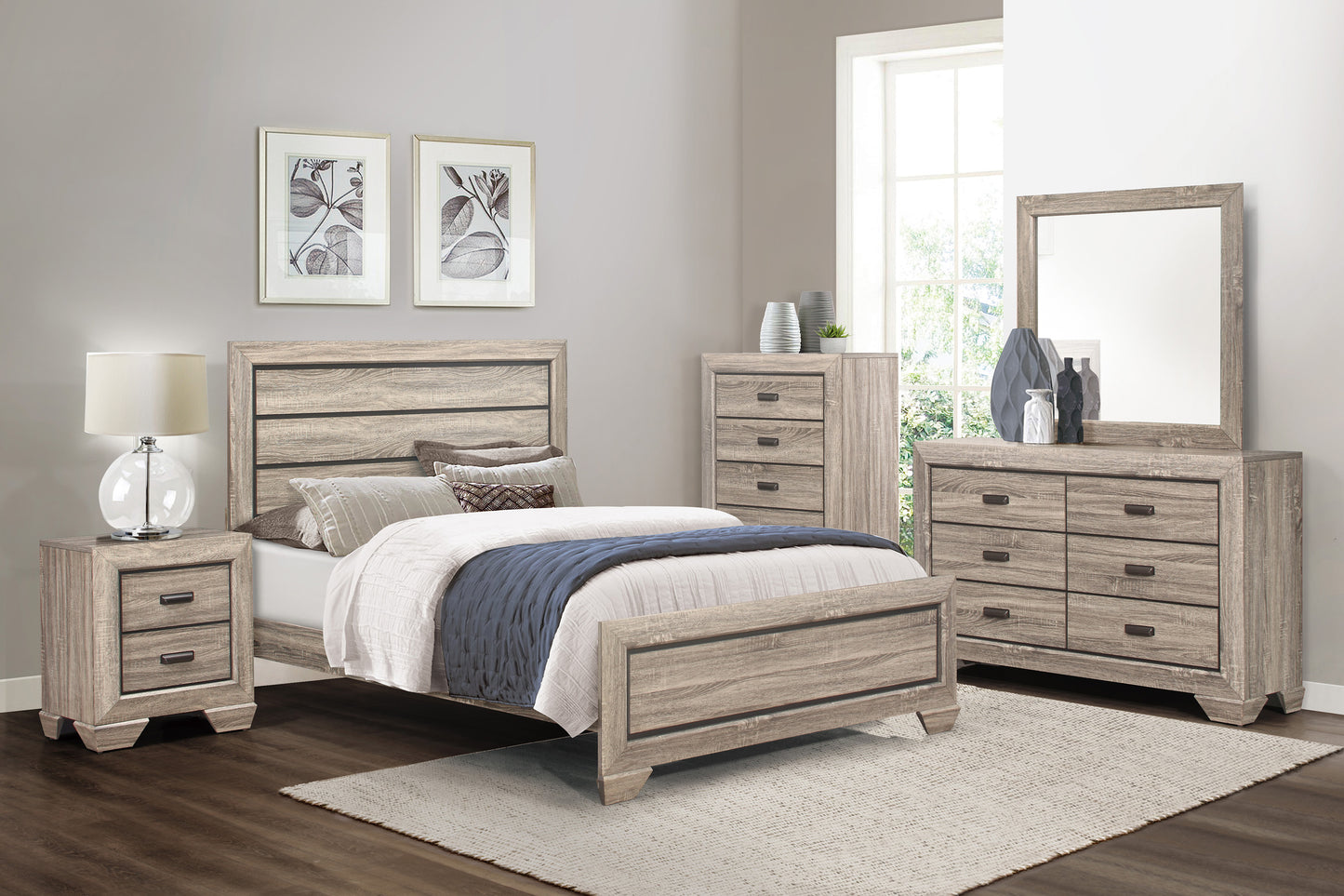 BEECHNUT COLLECTION QUEEN 4 PC BEDROOM SET (B,D,M,N)