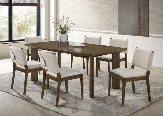 Ottowa 7-piece Round Wood Dining Room Table Set Brown