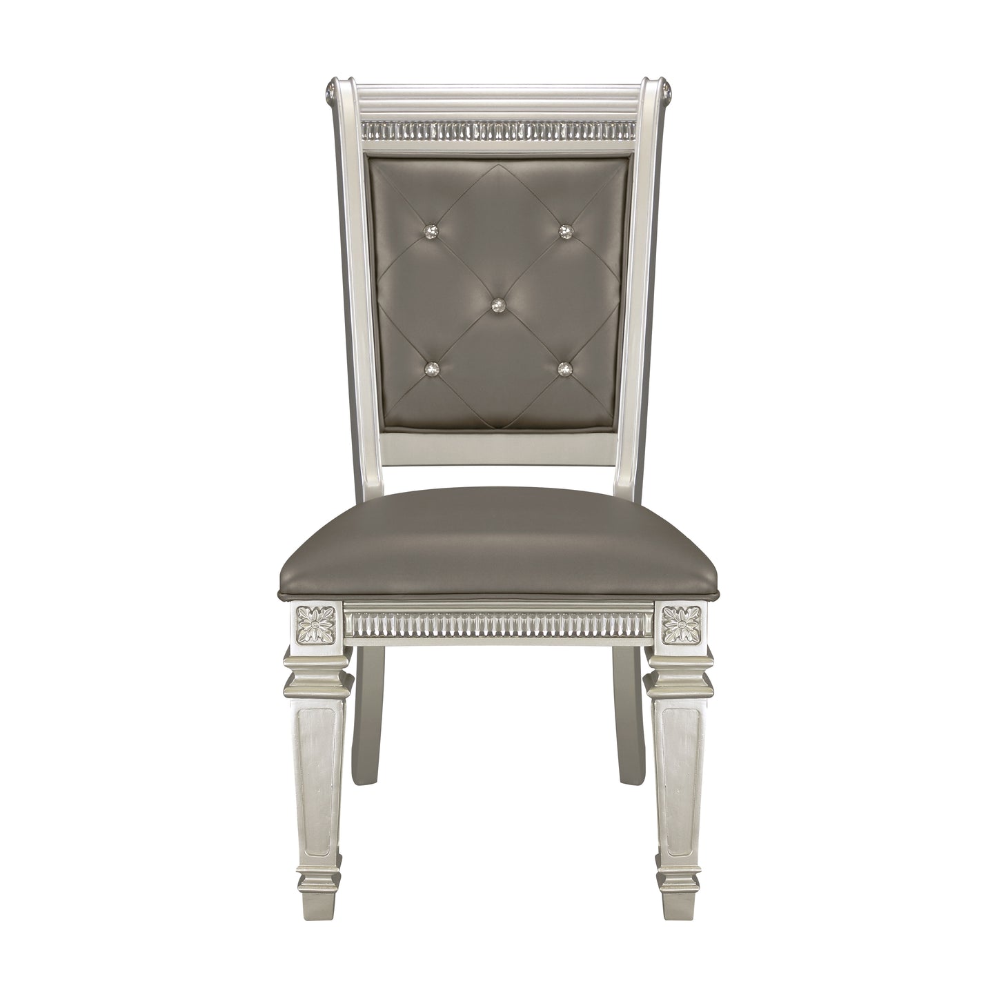 BEVELLE COLLECTION 7 PC DINING SET SILVER