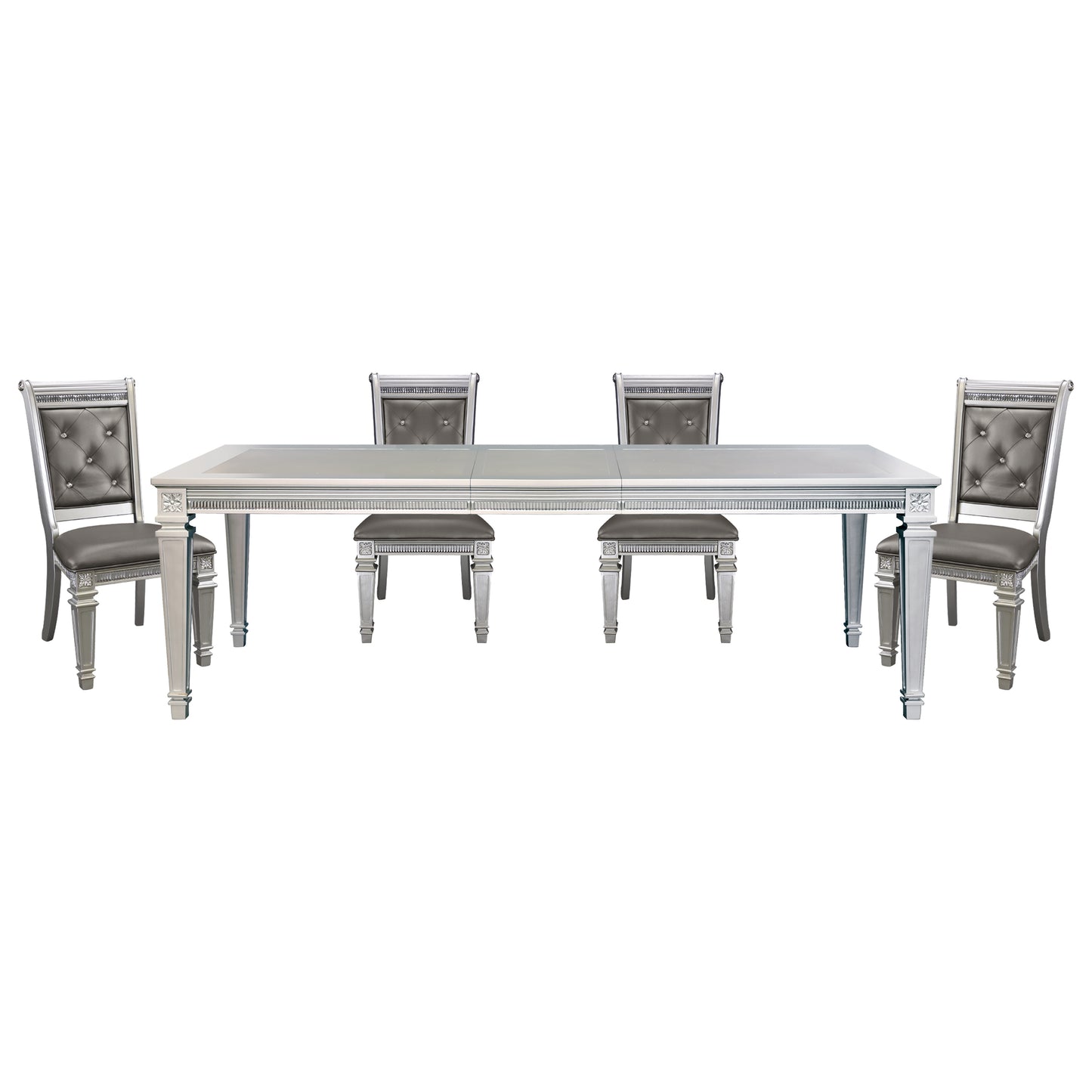 BEVELLE COLLECTION 5PC DINING SET SILVER