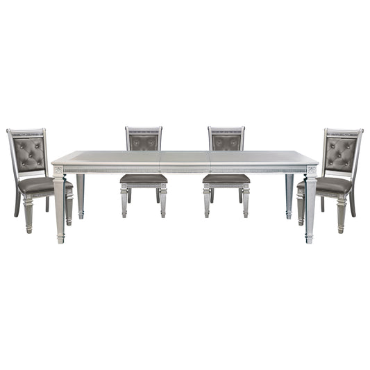 BEVELLE COLLECTION 5PC DINING SET SILVER