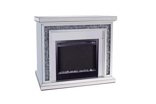 Lorelai Mirrored Freestanding Electric Fireplace Silver