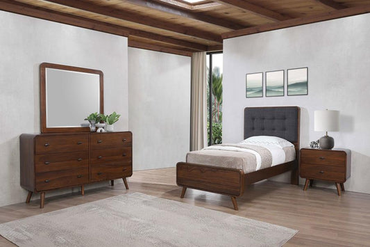 Robyn 4-piece Twin Bedroom Set Dark Walnut (B,D,M,N)