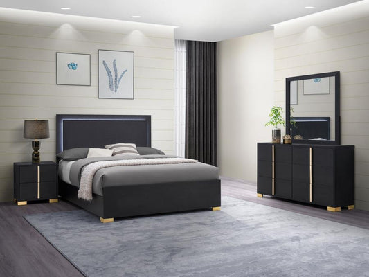 Marceline 4-piece Eastern King Bedroom Set Black (B,N,D,M)