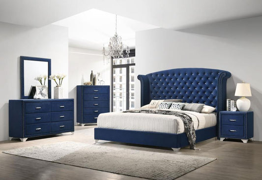 Melody 4-piece Eastern King Bedroom Set Pacific Blue (B,D,M,N)