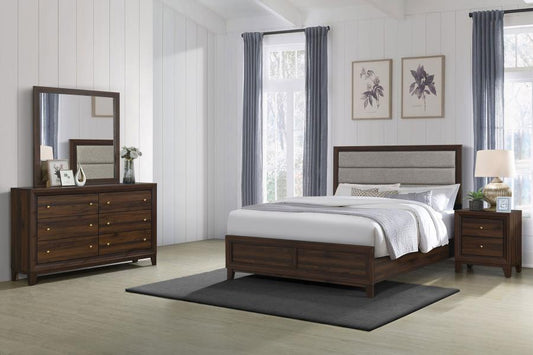 Welsley 4-piece Queen Bedroom Set Walnut (B,D,M,N)
