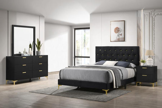 Kendall 4-piece Queen Bedroom Set Black (B,D,M,N)