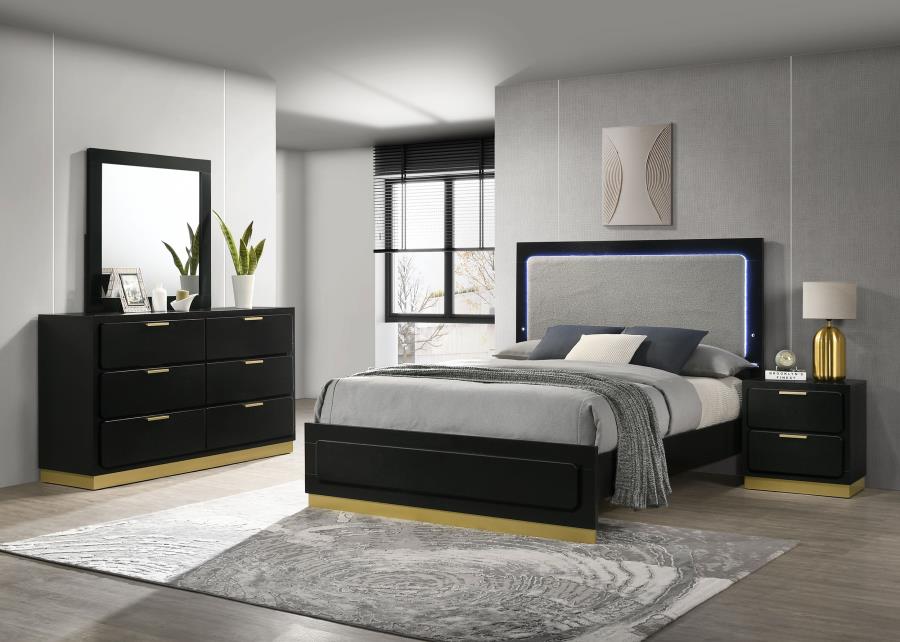 Caraway 4-piece Eastern King Bedroom Set Black (B,D,M,N)