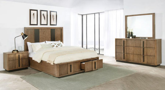 Terrace 4-piece Queen Platform/Storage Bedroom Set Ash Brown (B,D,M,N)