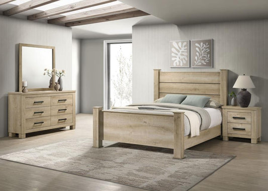 Oakglen 4-piece Eastern King Bedroom Set Weathered Oak (B,D,M,N)