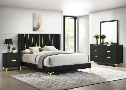 Kendall 4-piece Queen Bedroom Set Black (B,D,M,N)