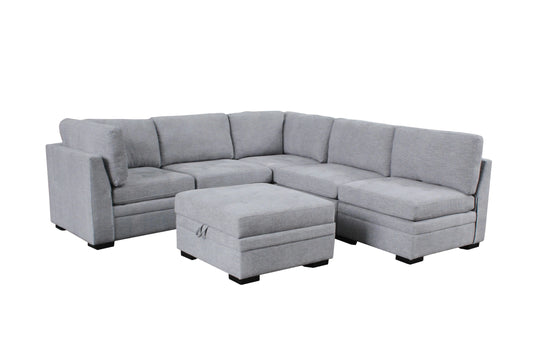 THOMAS MODULAR 6 PC SECTIONAL GRAY