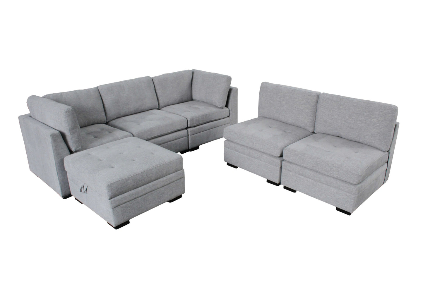 THOMAS MODULAR 6 PC SECTIONAL GRAY