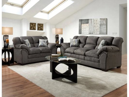 GRAY 2PC SOFA AND LOVESEAT