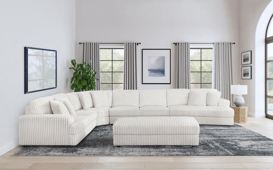 Emberson 4-piece Upholstered Modular Sectional Sofa with Ottoman Ivory