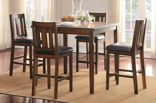 5PC BROWN & BLACK SQUARE DINING SET