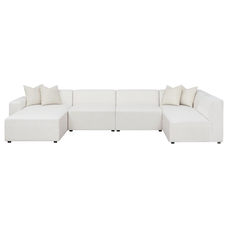 Freddie 6-piece Upholstered Modular Sectional Sofa Pearl