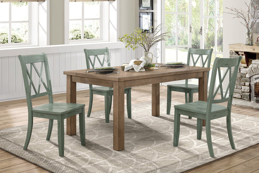 JANINA COLLECTION 5 PC DINING SET TEAL