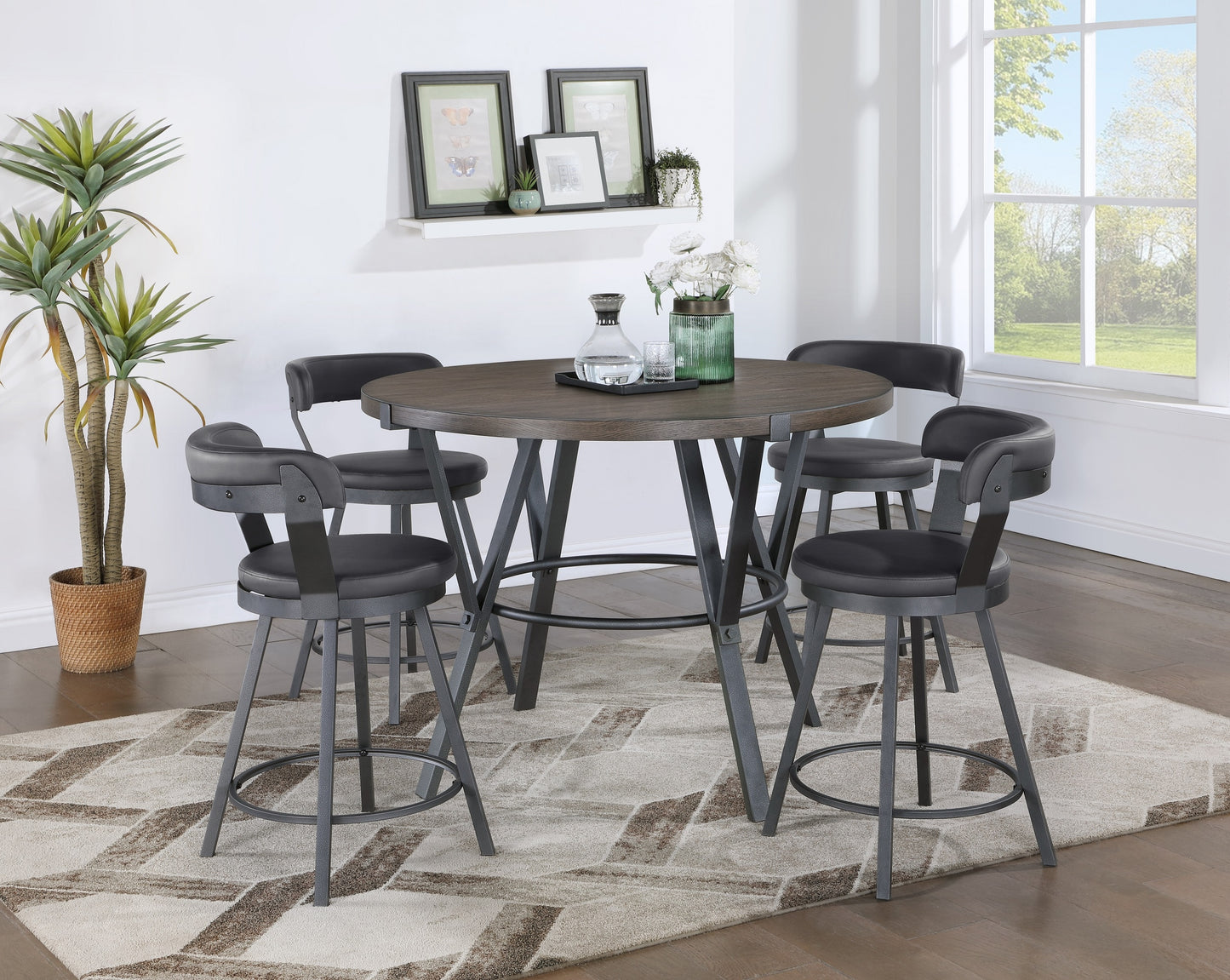 TEMPA COLLECTION 5PC DINING SET DARK GRAY