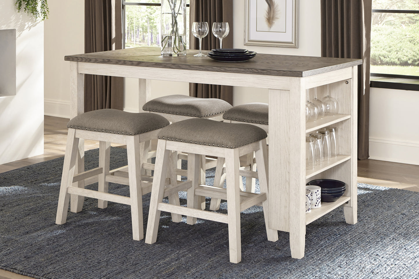 TIMBRE COLLECTION 5 PC DINING NOOK WHITE