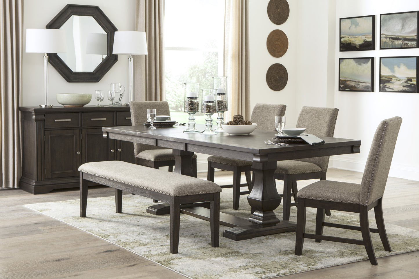 SOUTHLAKE COLLECTION 6 PC DINING SET WITH BENCH
