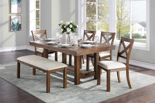 BONNER COLLECTION 6 PC DINING SET WITH BENCH
