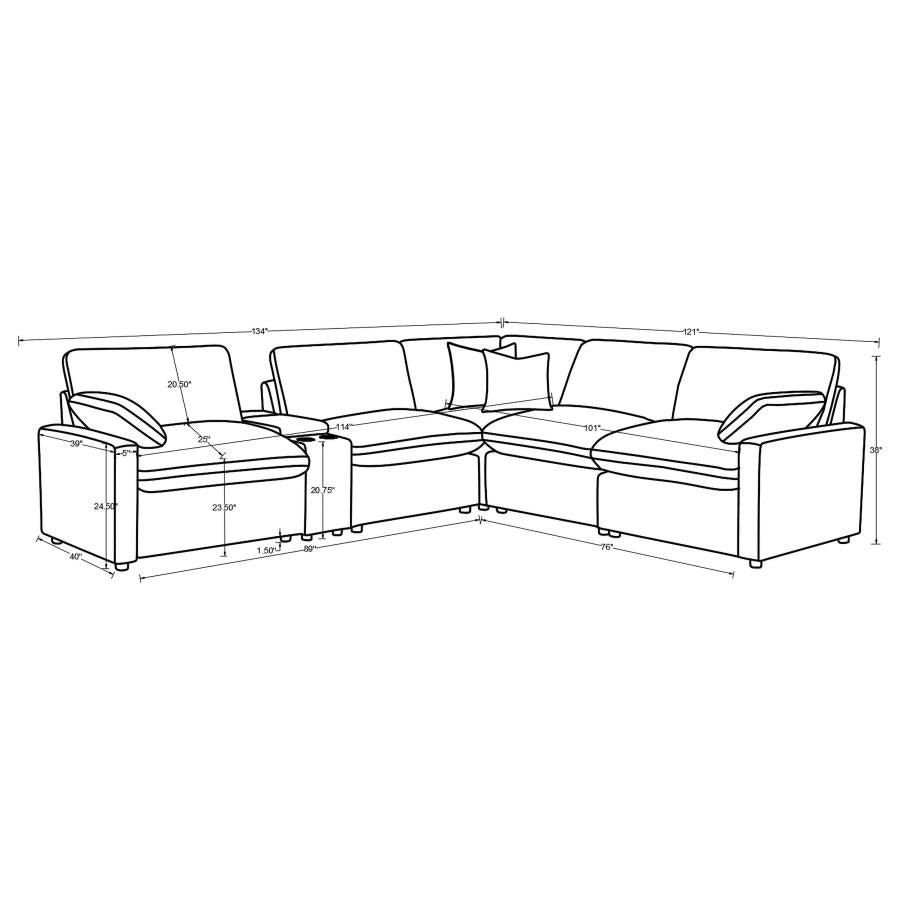 Collins 6-piece Modular Power Reclining Sectional Grey (Coming soon!)