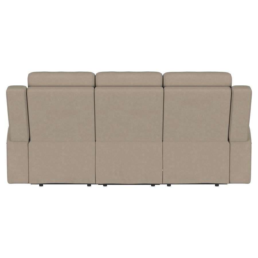 Brentwood Upholstered Motion Reclining Sofa Taupe