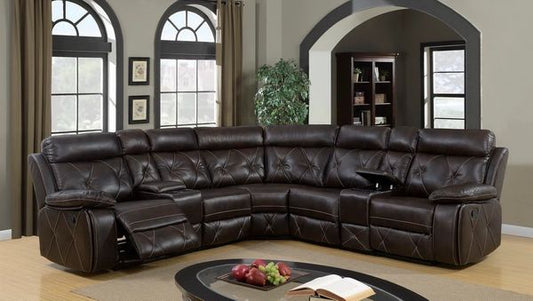 #6230 BROWN RECLINING SECTIONAL
