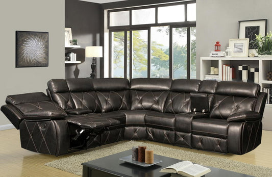 #6238 BLACK RECLINING SECTIONAL