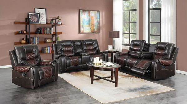 #6301 3PC TWO-TONE RECLINING SOFA, LOVE & CHAIR!