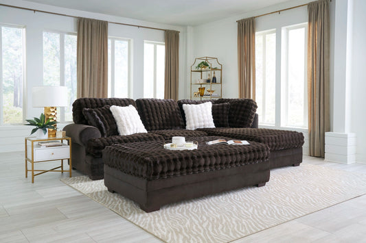 KAMA SECTIONAL W/OTTOMAN BROWN